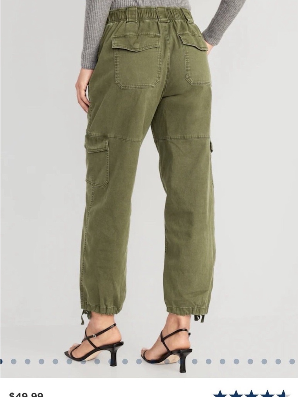 Old Navy Olive Green Balloon Cargo Jogger Pants - Picture 2 of 16